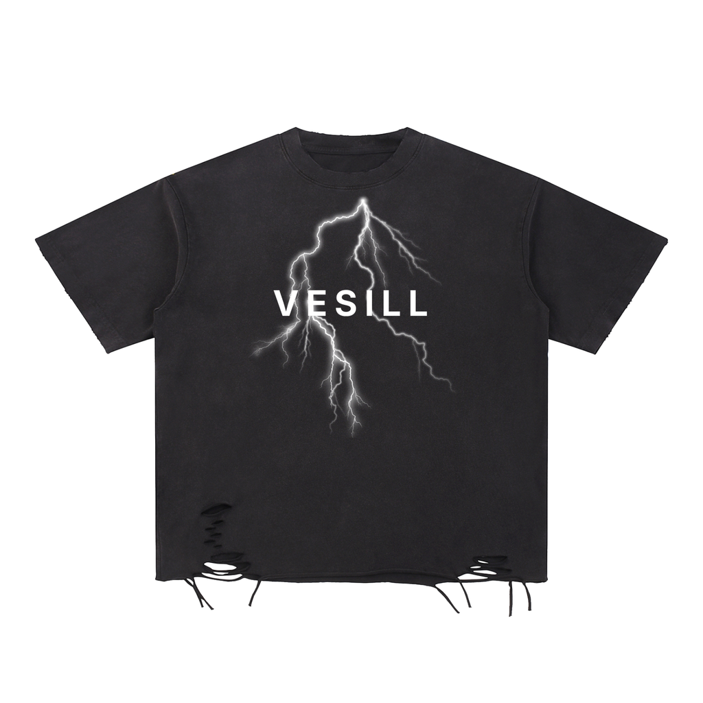 Lightning Raw-Hem T-Shirt [Limited Edition]