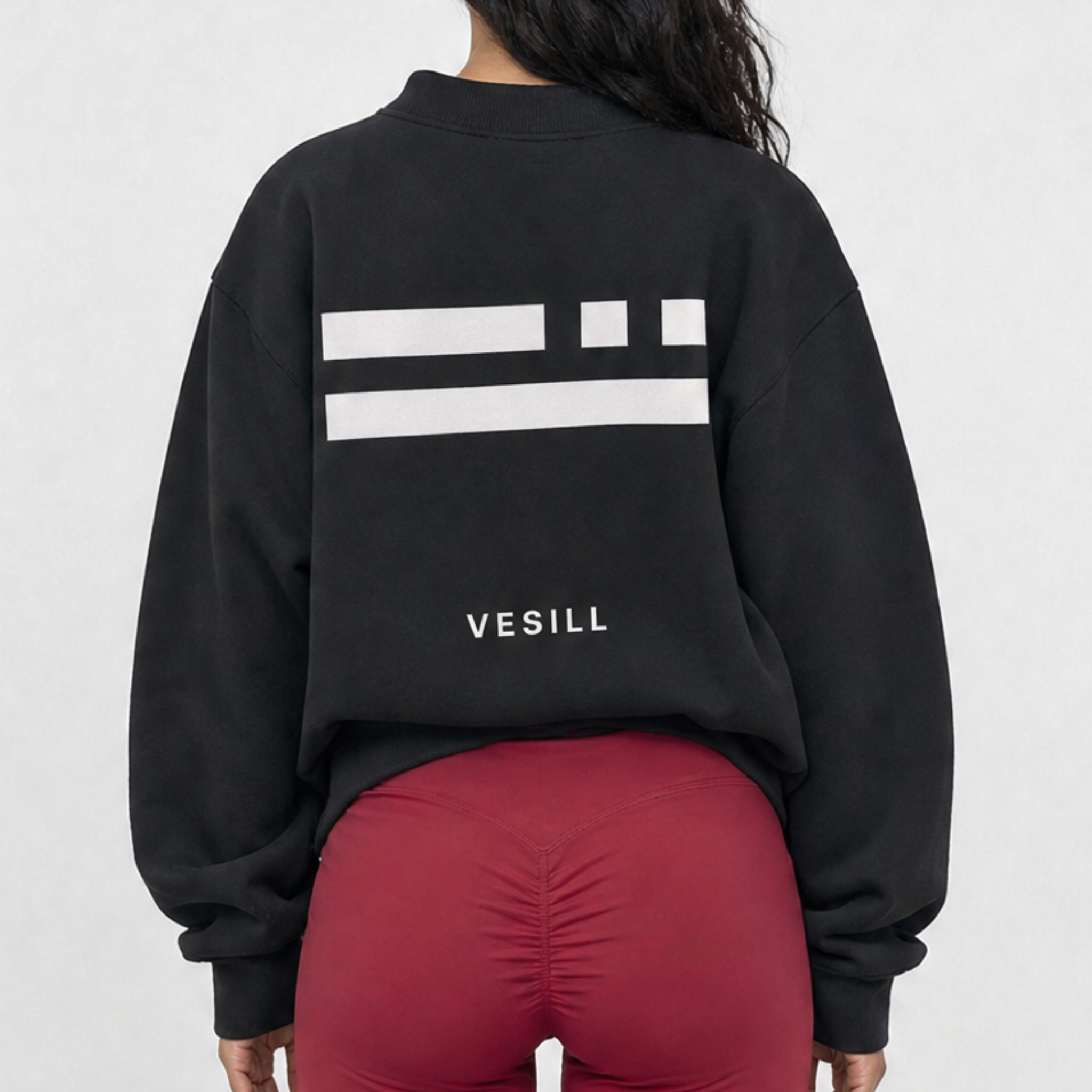 Essential Fleece Mock-Neck Crew Sweatshirt