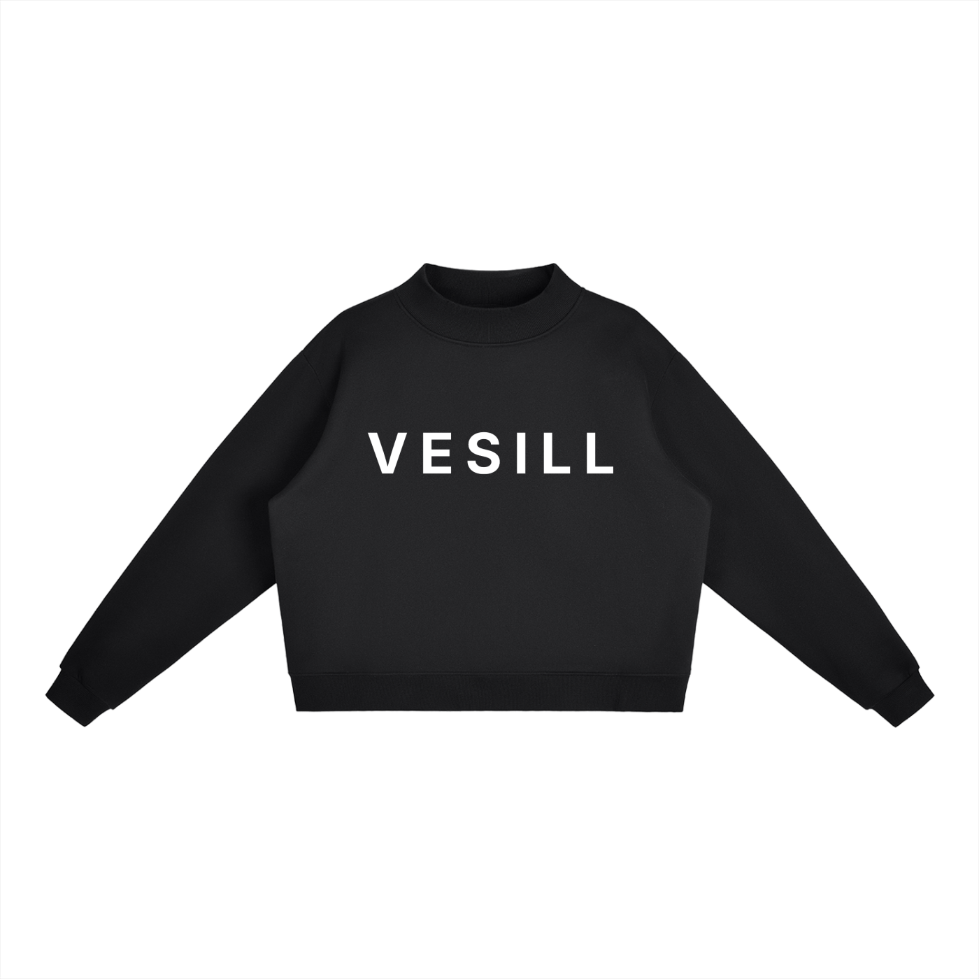 Essential Fleece Mock-Neck Crew Sweatshirt