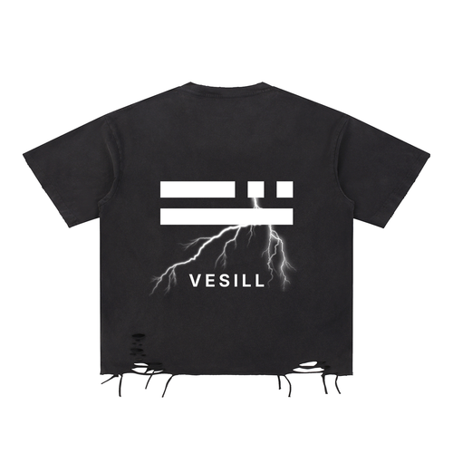 Lightning Raw-Hem T-Shirt [Limited Edition]