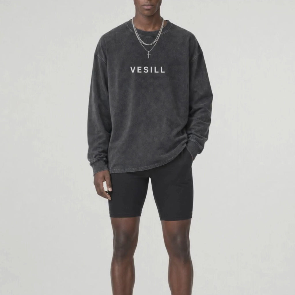 Acid Wash Oversize Long Sleeve T-Shirt
